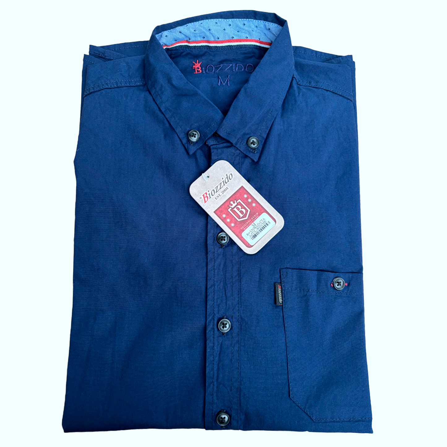 Camisa Manga Corta Solo Fondo Azul Noche