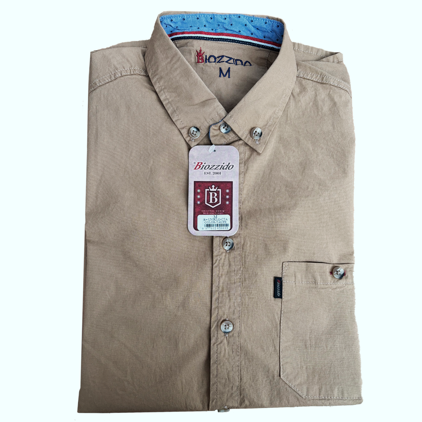 Camisa Manga Corta Solo Fondo Taupé