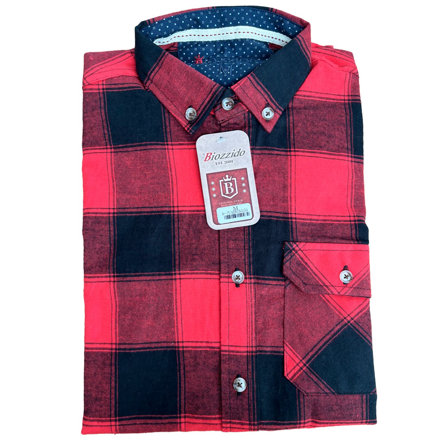 Camisa Manga Larga Cuadros Roja