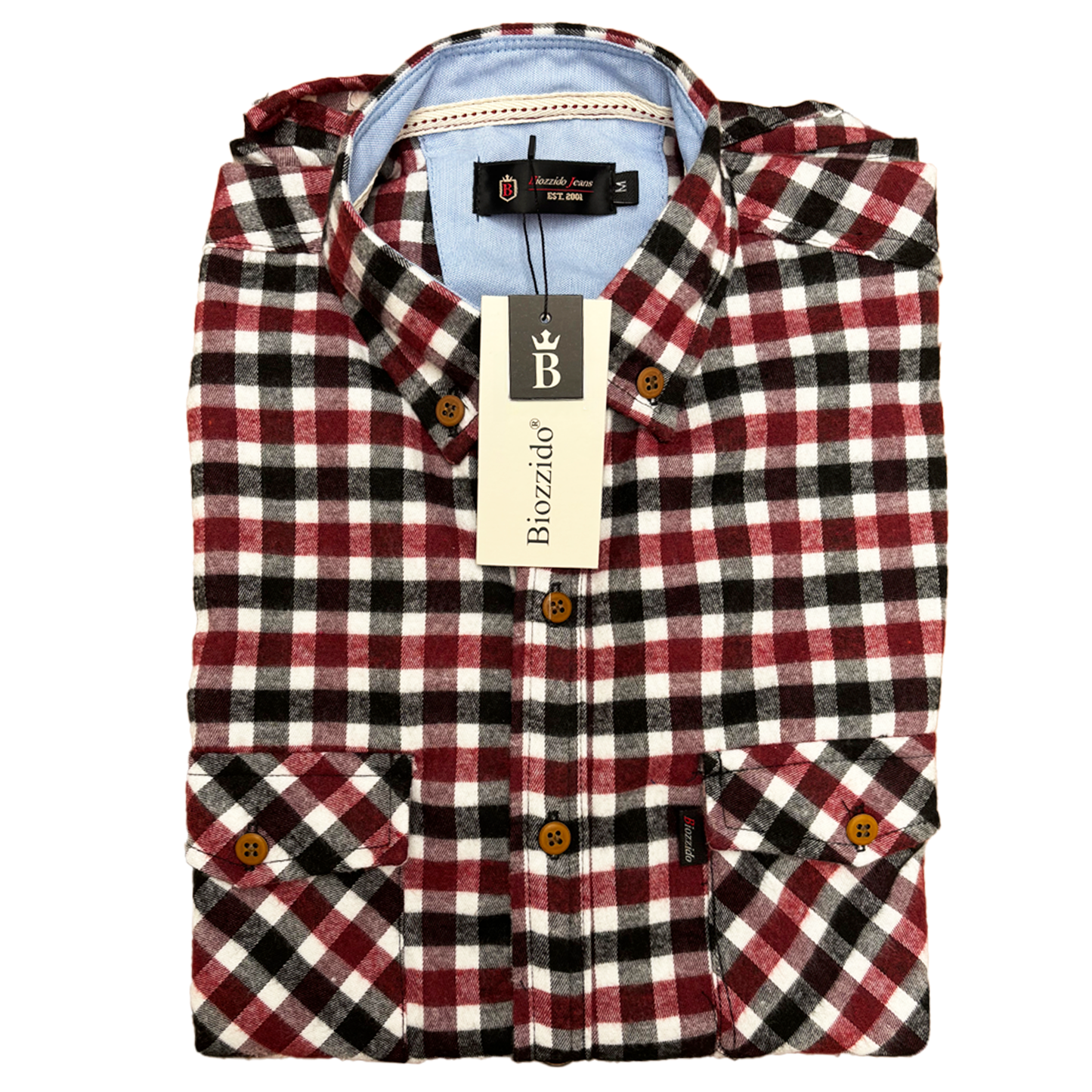 Camisa Cuadros Manga Corta Vinotinto