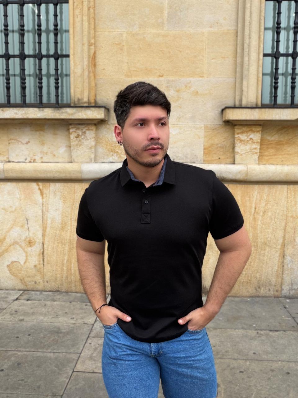 Polo Seda Premium Negro