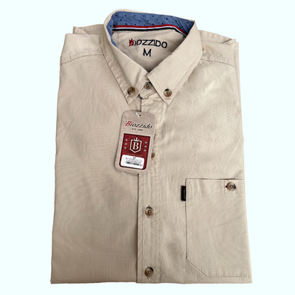 Camisa Manga Corta Solo Fondo Beige