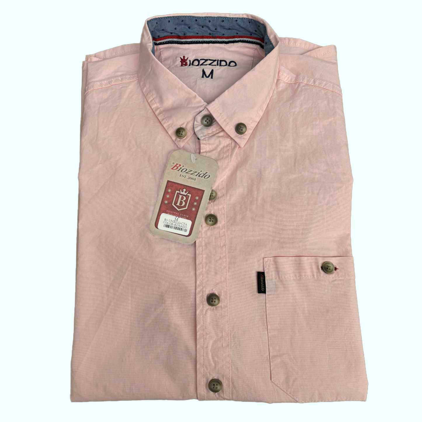 Camisa Manga Corta Solo Fondo Rosado