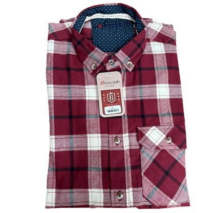 Camisa Manga Larga Cuadros Cereza