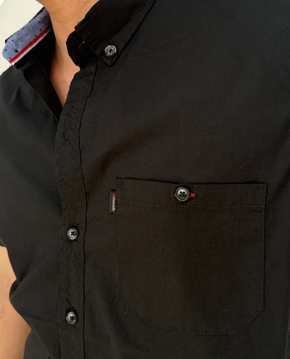 Camisa Manga Corta Solo Fondo Negra