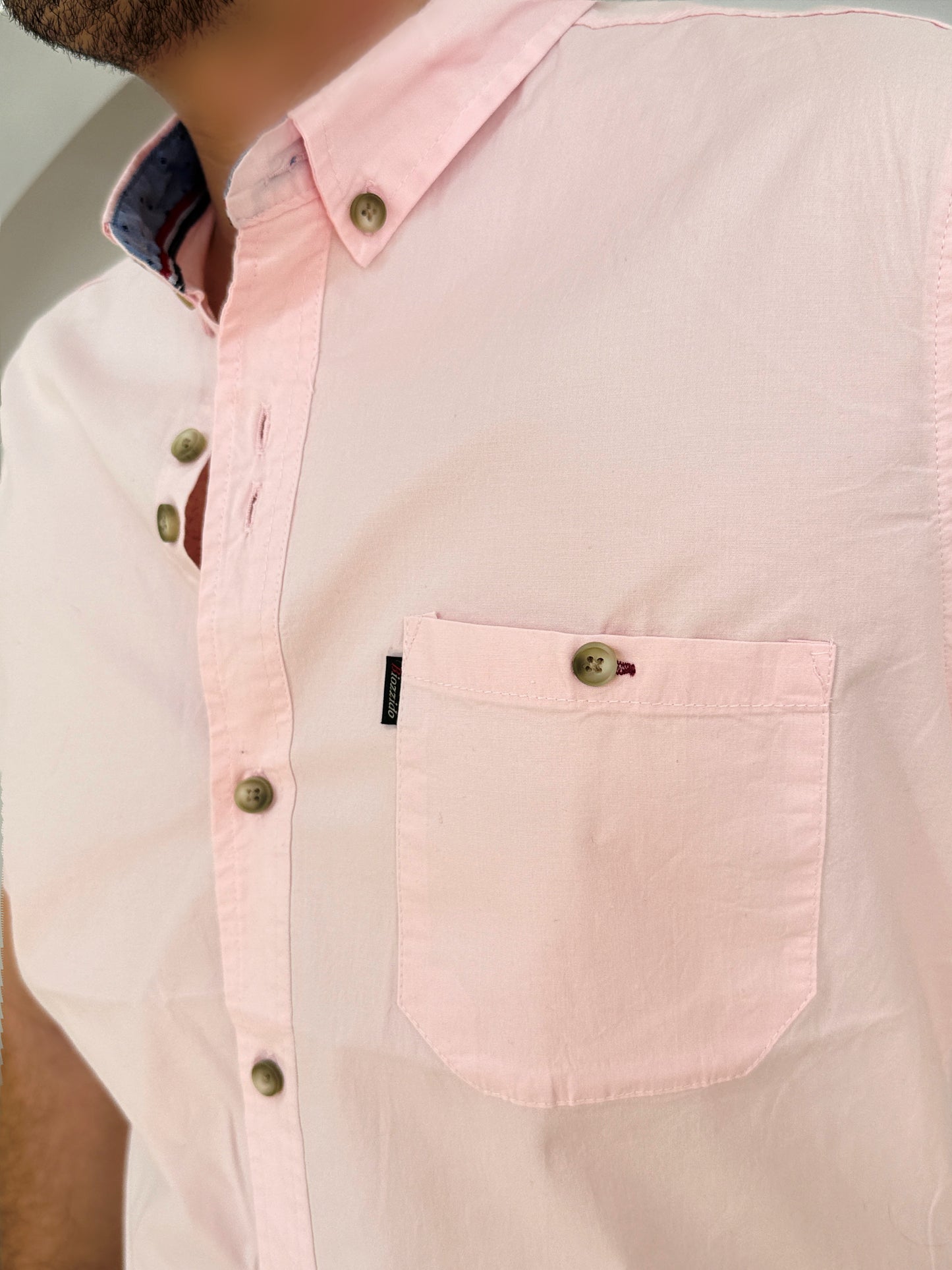 Camisa Manga Corta Solo Fondo Rosado