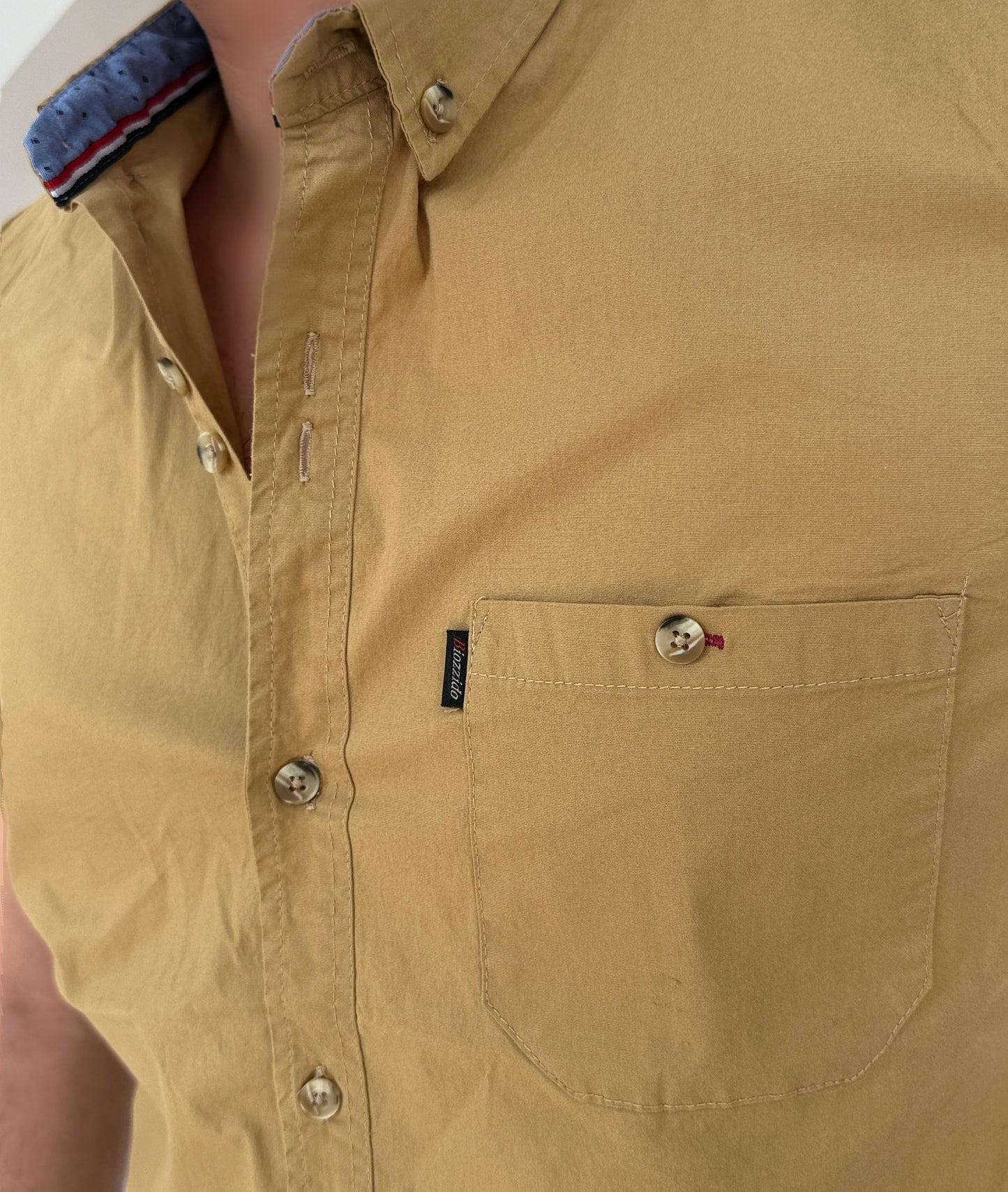 Camisa Manga Corta Solo Fondo Taupé