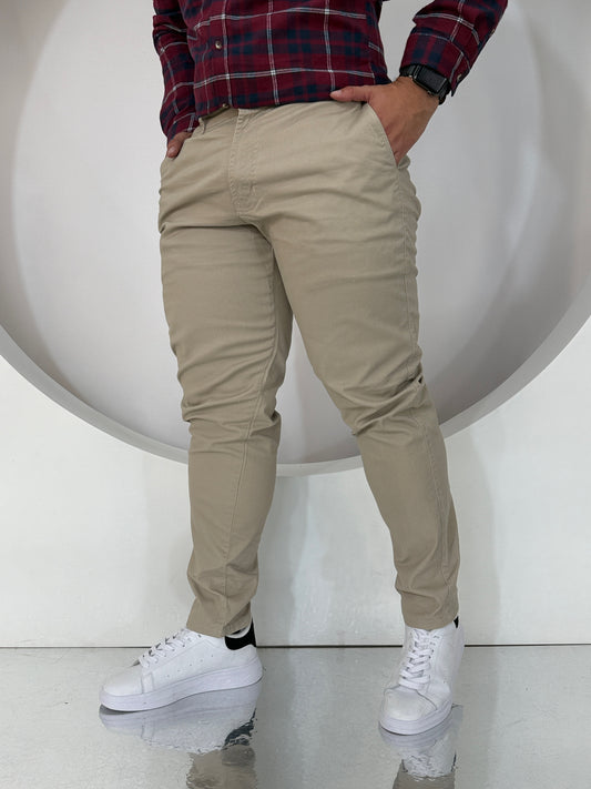 Pantalón Dril Confort Beige
